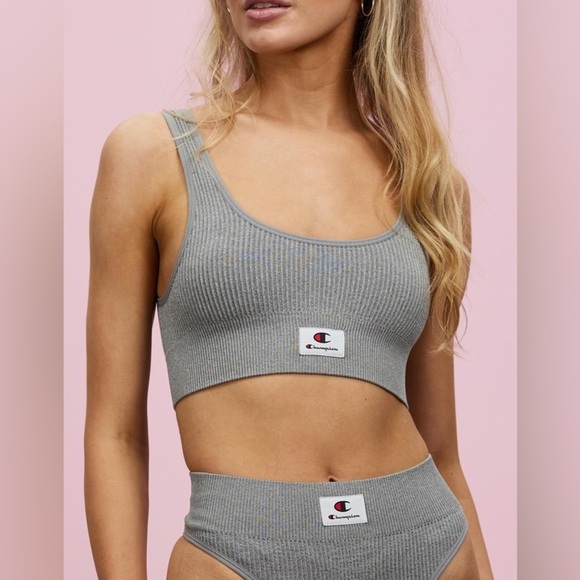 CHAMPION SEAMLESS HIGH RISE BIKINI & TOP - GRAY SIZE SMALL (NEW WITH TAGS) - Picture 1 of 12